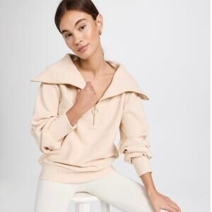 NWT Varley Vine Half-Zip Pullover Sweater Oatmeal Marl Size XS